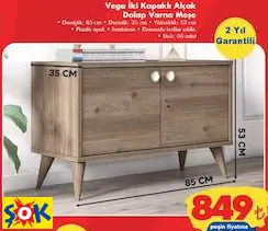 VEGA İKİ KAPAKLI ALÇAK DOLAP VARNA MEŞE VEGA İKİ KAPAKLI ALÇAK DOLAP VARNA MEŞE